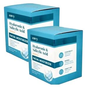 (Set 2) ENVY Hyaluronic & Salicylic Acid Facial Moisturizer 1.69 fL oz NEW